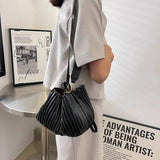 Personality Women Shoulder Bag Handbags And Purses Ruched Pu Leather Crossbody