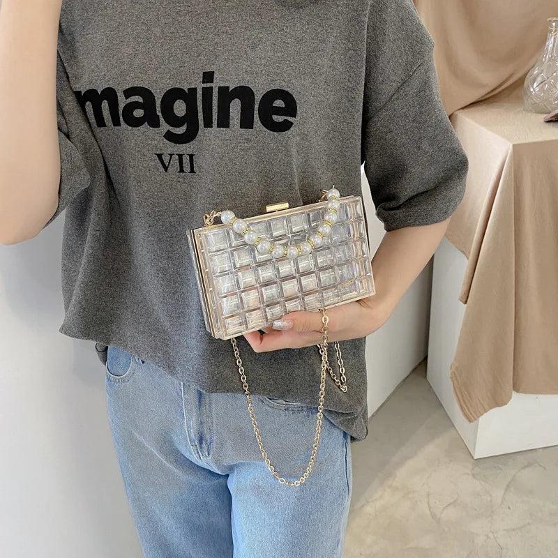 Acrylic Mini Bag Chain Cross Body Box Clutch Purse
