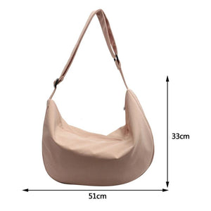 Casual Crossbody Handbag for Women Large Capacity Solid Color Messenger Bag