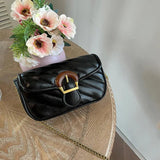 Solid Flap Shoulder Crossbody Bag for Women