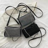Rhinestone Shoulder Messenger Crossbody Bag Diamond Chain Ladies Casual Purse