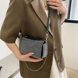 Rhinestone Shoulder Messenger Crossbody Bag Diamond Chain Ladies Casual Purse