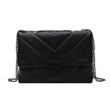 Women Leather Bag Lattice Pattern Handbag Soft PU Top-handle Chain Purse Casual