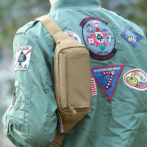 Men's Vintage Fanny Pack Chest Shoulder Bag with 3 Pockets