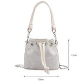 Diamond Rhinestone Bucket Chain Shoulder Bag Women Crossbody Tote