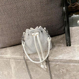Diamond Rhinestone Bucket Chain Shoulder Bag Women Crossbody Tote