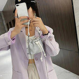 Diamond Rhinestone Bucket Chain Shoulder Bag Women Crossbody Tote