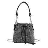 Diamond Rhinestone Bucket Chain Shoulder Bag Women Crossbody Tote