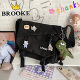 Nylon Shoulder Bag Large Capacity Crossbody Bag Schoolbag Men Messenger Pouch