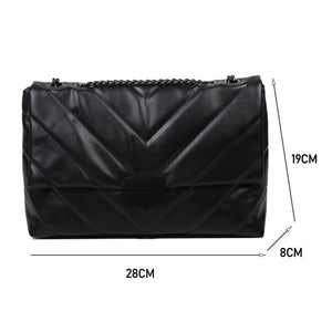 PU Leather Shoulder Handbag Women Small Square Crossbody Underarm Chain Clutches