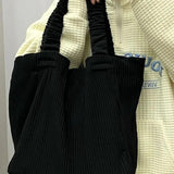 Corduroy Shoulder Bag Big Capacity Tote Handbag All-match Students