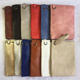 Women's Leather Wristlet Clutch Envelope Bag