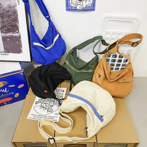 Vintage Canvas Crossbody Bag Eco Messenger Shopper Bag