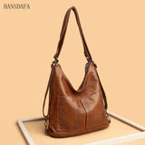 3 IN 1 Rivet Soft PU Leather Shoulder Messenger Bags Large Capacity Women's Hand