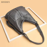 3 IN 1 Rivet Soft PU Leather Shoulder Messenger Bags Large Capacity Women's Hand