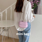 Vintage Saddle Shoulder Bag Purse for Women Solid Ladies Small Messenger Bags