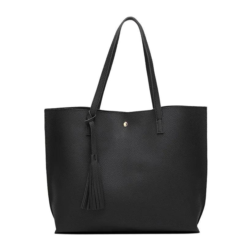 Tassel Shoulder Bag PU Lady Shopping Bag Large Tote Bag Female Handbags