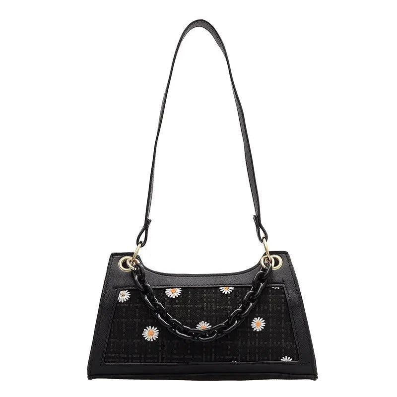 Casual Women's Totes Shoulder Bag PU Leather Handbag Flower Pattern