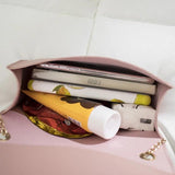 Women's Pu Leather Shoulder Messenger Bag Pink Clutch Purse
