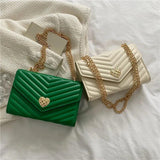 Vintage Chain Crossbody Bags for Women Solid Female Small Shoulder Bag Purse