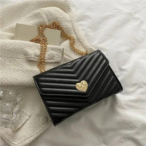 Vintage Chain Crossbody Bags for Women Solid Female Small Shoulder Bag Purse