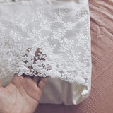 Lace Canvas Shoulder Bag Embroidery Flower Tote Beach Bag