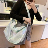 Reflective Crossbody Bag for Women Large Capacity School Bookbag