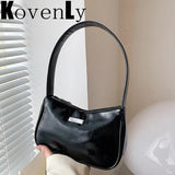 Retro Soft Leather Clutch Purse French Shoulder Bag Small Size Armpit Packs