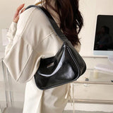 Retro Soft Leather Clutch Purse French Shoulder Bag Small Size Armpit Packs