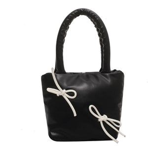 Soft Leather Tote Shoulder Bag for Women with Thick Handle