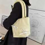 Soft Leather Tote Shoulder Bag for Women with Thick Handle