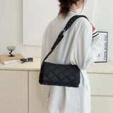 Soft Shoulder Bag Nylon Plaid Square Crossbody Bags