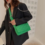 Soft Shoulder Bag Nylon Plaid Square Crossbody Bags