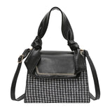 Plaid Crossbody Handbag Totes Women Casual PU Leather Shoulder Purse