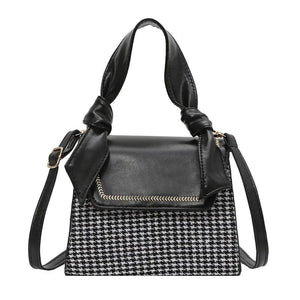 Plaid Crossbody Handbag Totes Women Casual PU Leather Shoulder Purse