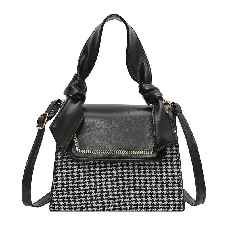 Plaid Crossbody Handbag Totes Women Casual PU Leather Shoulder Purse