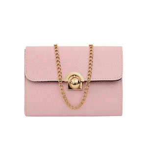 Small Square Bag PU Leather Lychee Pattern Messenger Bag