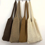 Woven Knitted Shoulder Bag Large Tote Travel Beach Shopping Bag P