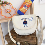 Canvas Print Bear Messenger Bag for Girls