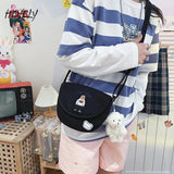 Canvas Print Bear Messenger Bag for Girls