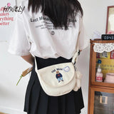 Canvas Print Bear Messenger Bag for Girls