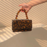 Vintage Beading Top-handle Chain Cross-body Shoulder Bag