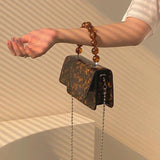 Vintage Beading Top-handle Chain Cross-body Shoulder Bag