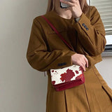 Cow Pattern Red Shoulder Bag Women PU Leather Casual OL Shopping