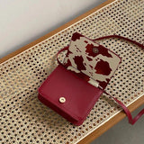 Cow Pattern Red Shoulder Bag Women PU Leather Casual OL Shopping