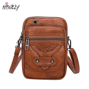 Soft Leather Mini Phone Shoulder Bag Wallet