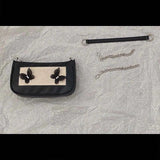 Vintage Pearls Underarm Chain Bag PU Leather Flap Handbag