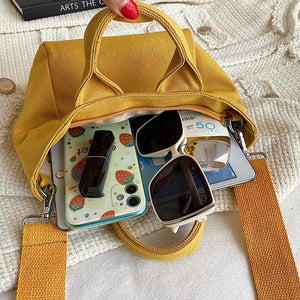 Summer Candy Colors Canvas Tote Bag for Women Shoulder Crossbody Lunch Bag