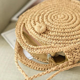 Straw Shoulder Bags Women Vintage Holiday Beach Bag Ladies Circular Handbags