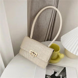Retro Messenger Bag Solid Square Shoulder Bag for Ladies